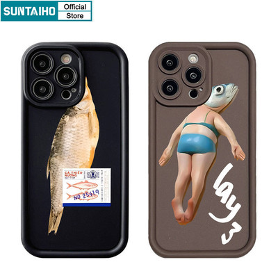 Ốp Điện Thoại Họa Tiết In Hình Cá Độc Đáo Suntaiho Cho Iphone 16 15 14 13 12 11 Pro Max IP 7 8 Plus Iphon X Xs XR Xs Max Silicon Mềm Chống Sốc Ốp Lưng