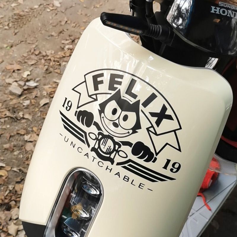 Shop FELIX Felix Cat Lahua Cá Tính Ống Hút Xe Máy Cửa Hàng FELIX Felix Cat Vòng Hoa Sáng Tạo Xe Máy 