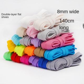 Dây Giày 1 Cặp Bán Buôn Dây Giày Đế Bằng Hai Lớp Chiều Rộng 8 Mm Chiều Dài 140cm Nhiều Màu Tùy Chọn Thích Hợp Vải Sho