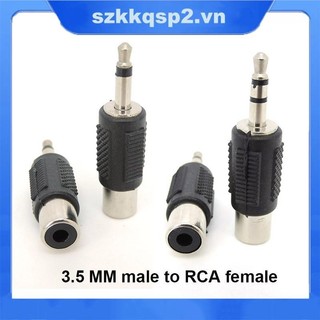 Đầu Nối RCA Jack 3.5MM Nam Đến RCA Nữ Mono 2 Cực 3 Cực Stereo Adapter Cắm VNK2