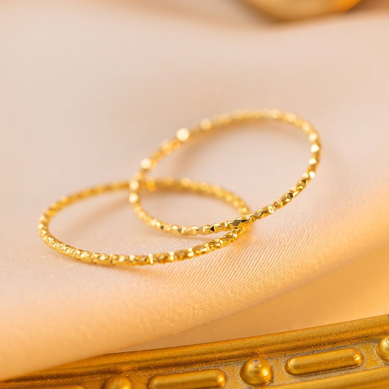 Thép Titan Phong Cách Hàn Quốc Đơn Giản Thời Trang Carven Thiết Kế Flash Mỏng Nhẫn Nữ Knuckle Đuôi N