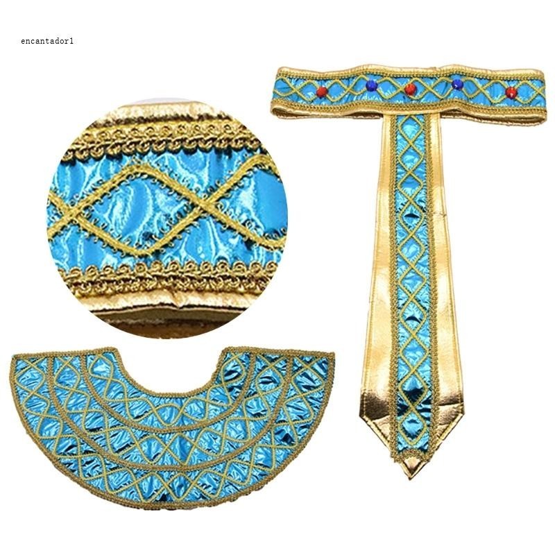 ✿ Bộ Phụ Kiện Trang Phục Ai Cập Pharaoh Ai Cập Mũ Đội Đầu Ai Cập Cổ Tay Cho Halloween Nhập Vai Chơi 