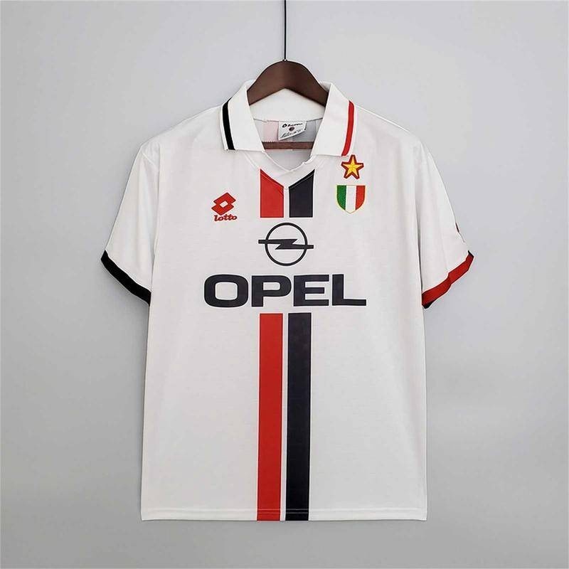 95-96 AC Milan Sân khách thứ ba Áo bóng đá cổ điển Retro 1995 1996