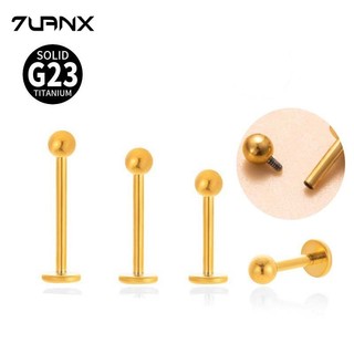 1 Cái G23 Vàng Titan Màu Bạc Labret Stud Môi Xuyên 16Gauge Bông Tai Tươi Xoắn Rook Xuyên