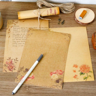 Set 8 sheets of paper, 8 patterns, A5 retro style