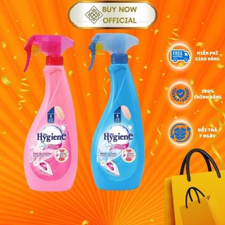 Xịt thơm quần áo hygiene nước xịt vải ủi đồ khử mùi ẩm mốc chai 550ml , !a