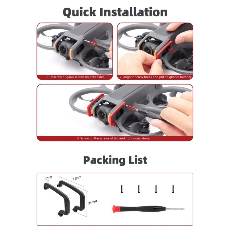 YXA Gimbal Ốp lưng cho thanh bảo vệ bằng nhôm Avata 2 Avata 2