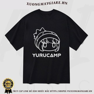 Áo thun Unisex Yuru Camp Shima Rin Oversized 100% Cotton ngắn tay