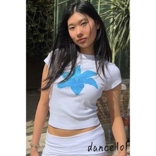Dance1o1-áo thun ngắn tay cổ tròn in bóng Disco dành cho nữ