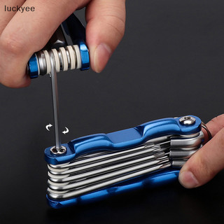 Luckyea Gấp Di Động Lục Giác Cờ Lê Bộ Kim Loại Metric Chave Allen Chìa Khóa Lục Giác Tua Vít Cờ Lê Dụng Cụ Cầm Tay Dụng Cụ Sửa Chữa TQ
