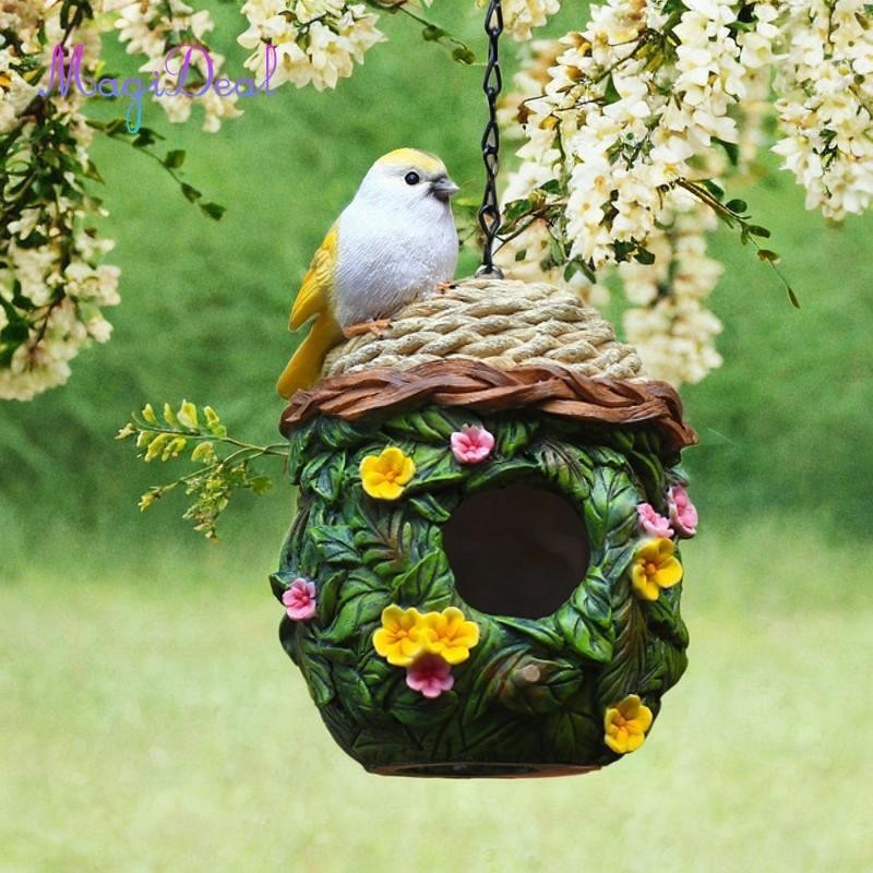 Nhà chim, Nhà, Tổ treo ngoài trời Hàng thủ công Lồng chim bằng nhựa cho cây, sân, cành cây,