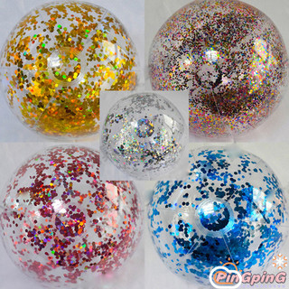 2024 HẤP DẪN!! Bóng bãi biển lấp lánh bơm hơi Pvc Phao Confetti Đồ chơi bóng bãi biển cho bể bơi Tiệc đi biển