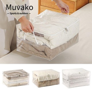 Muvako Túi Bảo Quản Chăn, Túi Bảo Quản Quần Áo Dung Tích Lớn Chống Thấm Nước, Đa Năng Có Tay Cầm Gấp Túi Nén Du Lịch Trong Suốt Nhà