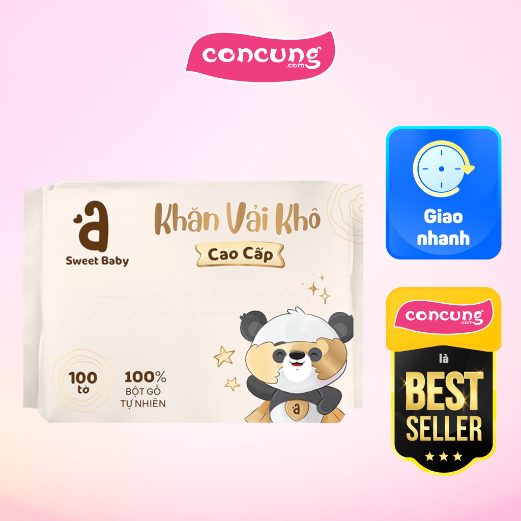 Khăn vải khô cao cấp Animo (100 tờ) an toàn cho bé, khăn khô không mùi, mềm mại