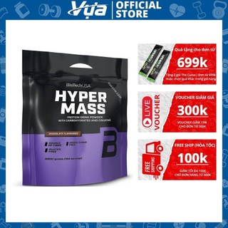 Bột tăng cân biotechusa - hyper mass - hỗ trợ tăng cơ, nâng cao sức mạnh chính hãng