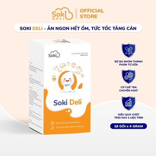 Soki Deli cho trẻ Ăn Ngon hết ốm, bứt tốc Tăng Cân (1 Hộp x 18 Gói x 4g)