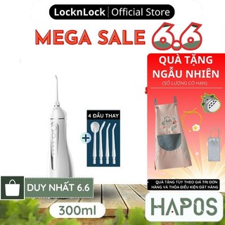 Máy tăm nước Lock&Lock 300ml Chính hãng kèm túi, 3 loại đầu tăm chuẩn nha khoa Jumbo Oral ENR166GRY - HAPOS OFFICIAL