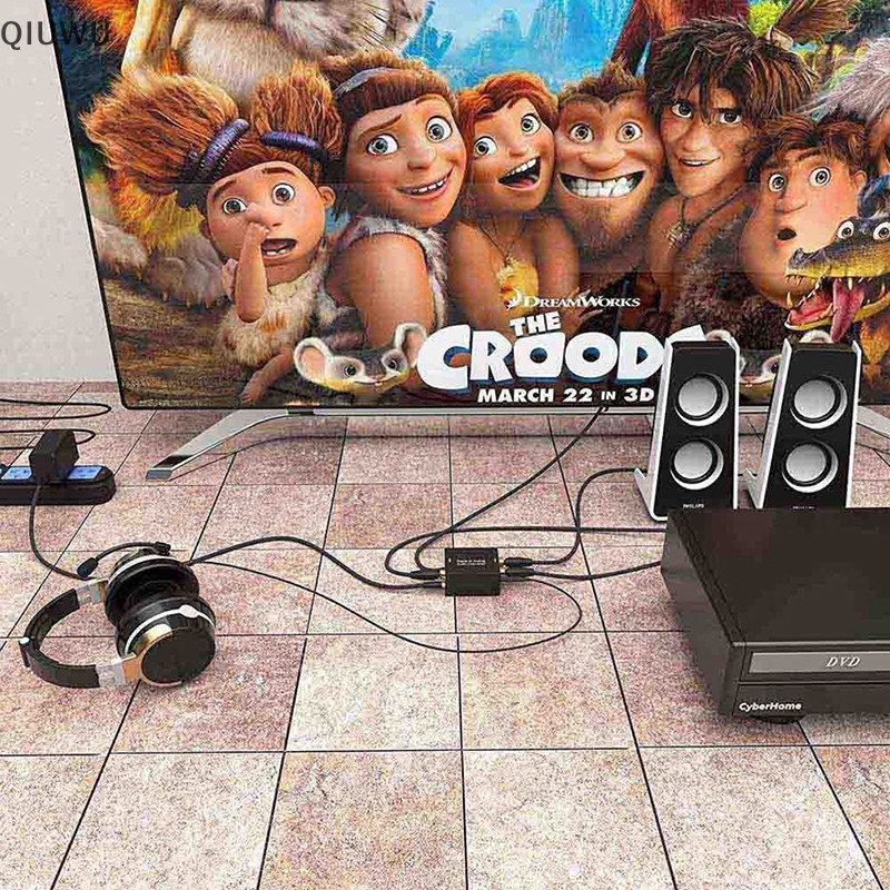 Qiuwu Optical Coax Toslink Digital to Ana Converter Bộ chuyển đổi âm thanh nổi RCA L / R.