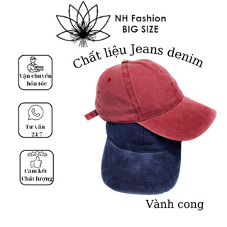 Nón kết nam nữ thòi trang, nón lưỡi trai form mềm, chất jean cá tính, khóa sắt - NH Big size Shop