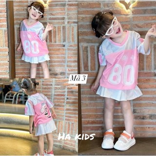 [14-30kg] Set áo thể thao + váy ( có lót ) vải cotton lạnh , siêu cute cho bé gái mặc đi học, đi chơi (TT215-218)