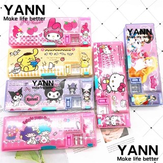 Yann1 1 Cái Hộp Văn Phòng Phẩm, Bút Chì Hoạt Hình Sarino Hello Kitty Anime Kawaii, Cinnamoroll Bền bỉ My Melody Kuromi Máy Mài Bút Chì Dễ Thương Hai Mặt