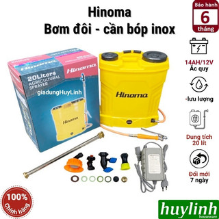 Bình xịt điện phun thuốc trừ sâu hinoma 20 lít - 2 bơm - ắc quy 14ah-12v