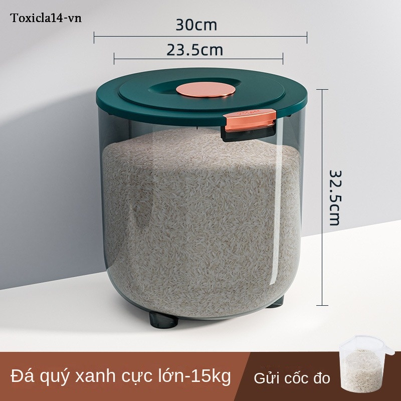 Thùng Đựng Gạo / Ngũ Cốc Bằng Nhựa Trong Suốt Sức Chứa Lớn Có Nắp Đậy Kín Nhanh Chóng Dành Cho Gia Đình