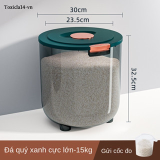 Thùng Đựng Gạo / Ngũ Cốc Bằng Nhựa Trong Suốt Sức Chứa Lớn Có Nắp Đậy Kín Nhanh Chóng Dành Cho Gia Đình