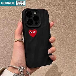 Gourde Ốp lưng Iphone đôi thời trang đen màu đỏ đơn giản icon Họa Tiết Ốp Điện Thoại Silicon Mềm gợn sóng Cao Cấp Chống Sốc Cho Iphone 15 14 12 13 11 Pro Max IP 7 8 Plus Iphon X XS XR XsMax