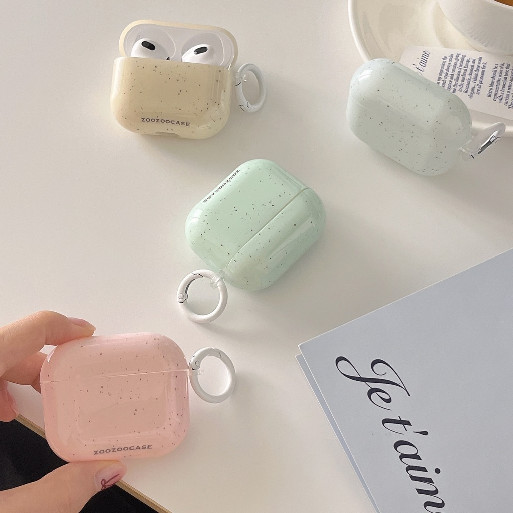 Màu tinh khiết với vỏ bảo vệ airpod phong cách chấm đen cho gen1 / 2 gen pro gen 3-2021 gen pro2