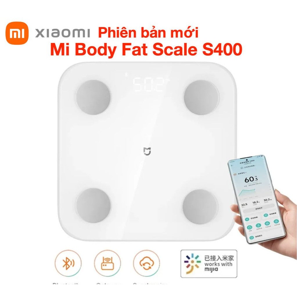 Cân Sức Khỏe Điện Tử Thông Minh Xiaomi Body Fat Scale S400 - Hàng Chính Hãng
