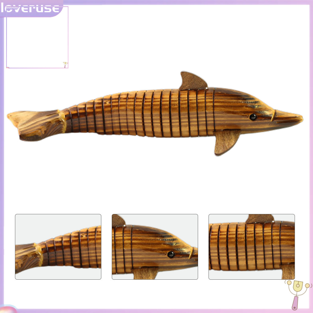 / Lo / Mô hình động vật chống biến dạng Quà tặng sinh nhật Cá heo gỗ Mô hình động vật rắn