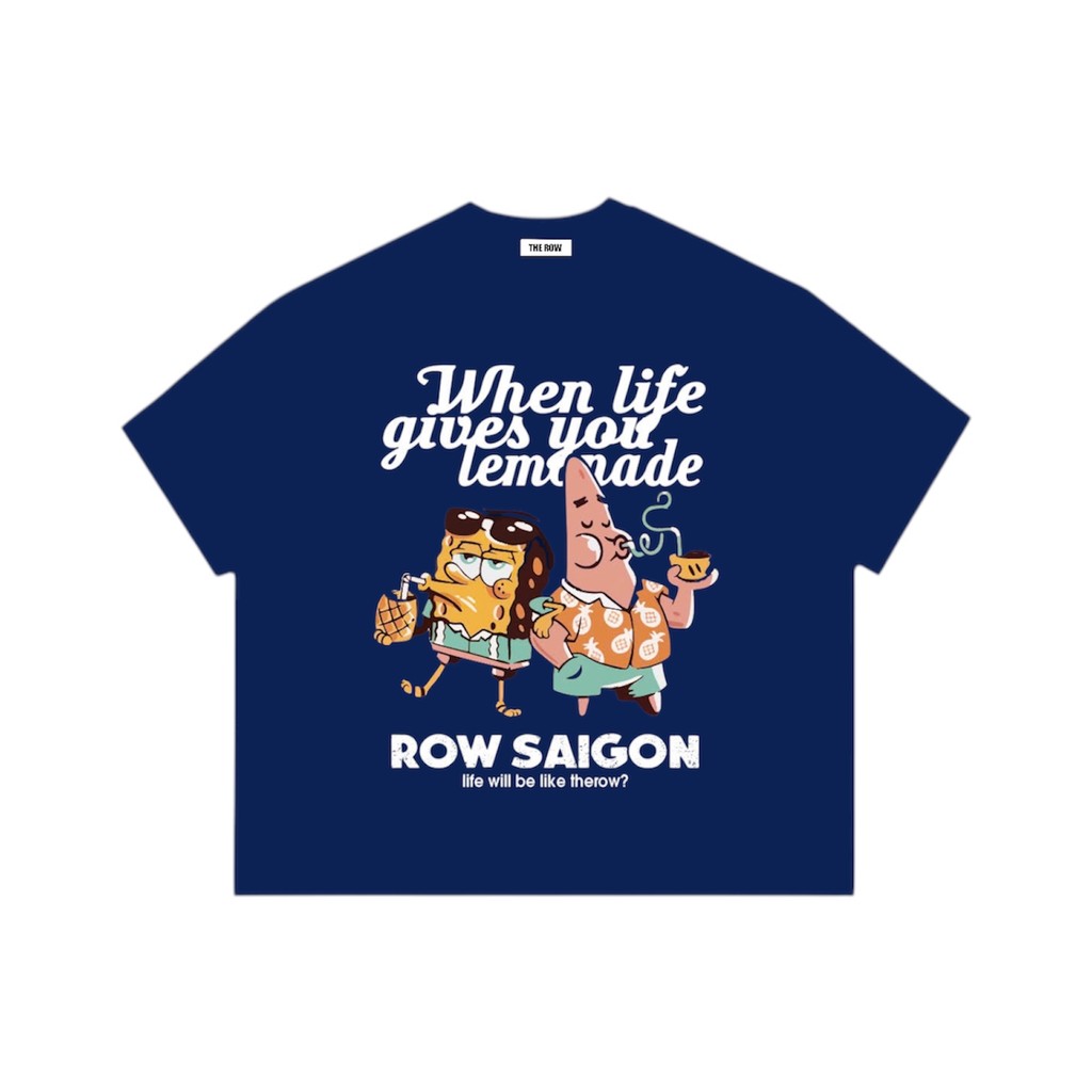 Áo Thun Big Boxy Local Brand THEROW Tay Ngắn Cotton "Patrick & Spongebob " Hoạt Hình Bọt Biển Unisex Nam Nữ Hot Trend | BigBuy360 - bigbuy360.vn