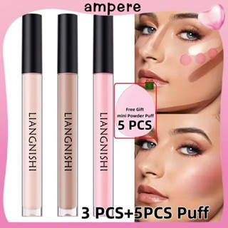 EELHOE [Quà tặng miễn phí] 1/3 Kem che khuyết điểm dạng lỏng Jingnishi Contouring không thấm nước lâu trôi trang điểm mặt Mỹ phẩm lì kiểm soát dầu dưỡng ẩm nền + phấn má hồng