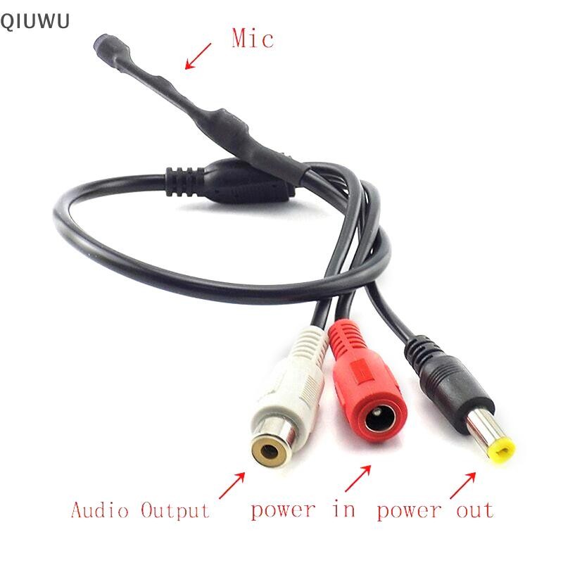 Qiuwu Spy Hidden Mini Audio CCTV Micro MIC DC 15V Hệ thống an ninh DVR.