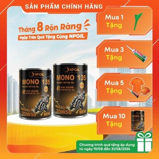 Dầu nhớt xe máy MONO 135 10W40 4T (Synthetic Oil) - 0.8L/1L