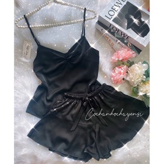 sx849 - Bộ ngủ lụa satin Phối ren KELLY WANG