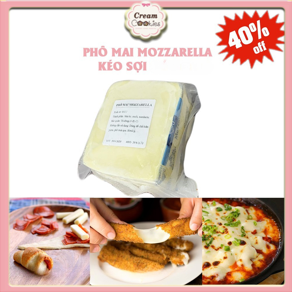 Phô mai mozzarella chảy làm bánh 500G[Chỉ Giao Tại Hà Nội]