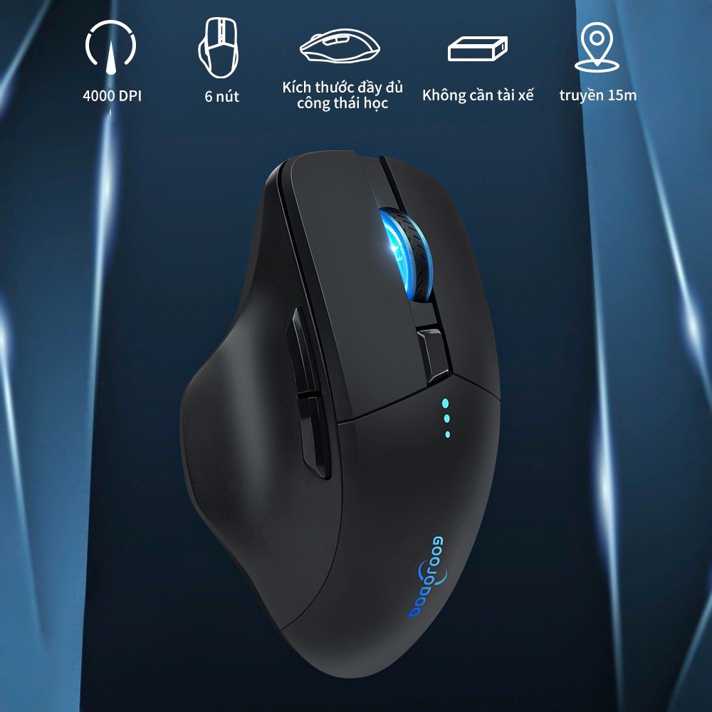 Chuột không dây GOOJODOQ Bluetooth 4000DPI Máy tính USB 2.4GHz Công thái học cho chơi game | BigBuy360 - bigbuy360.vn