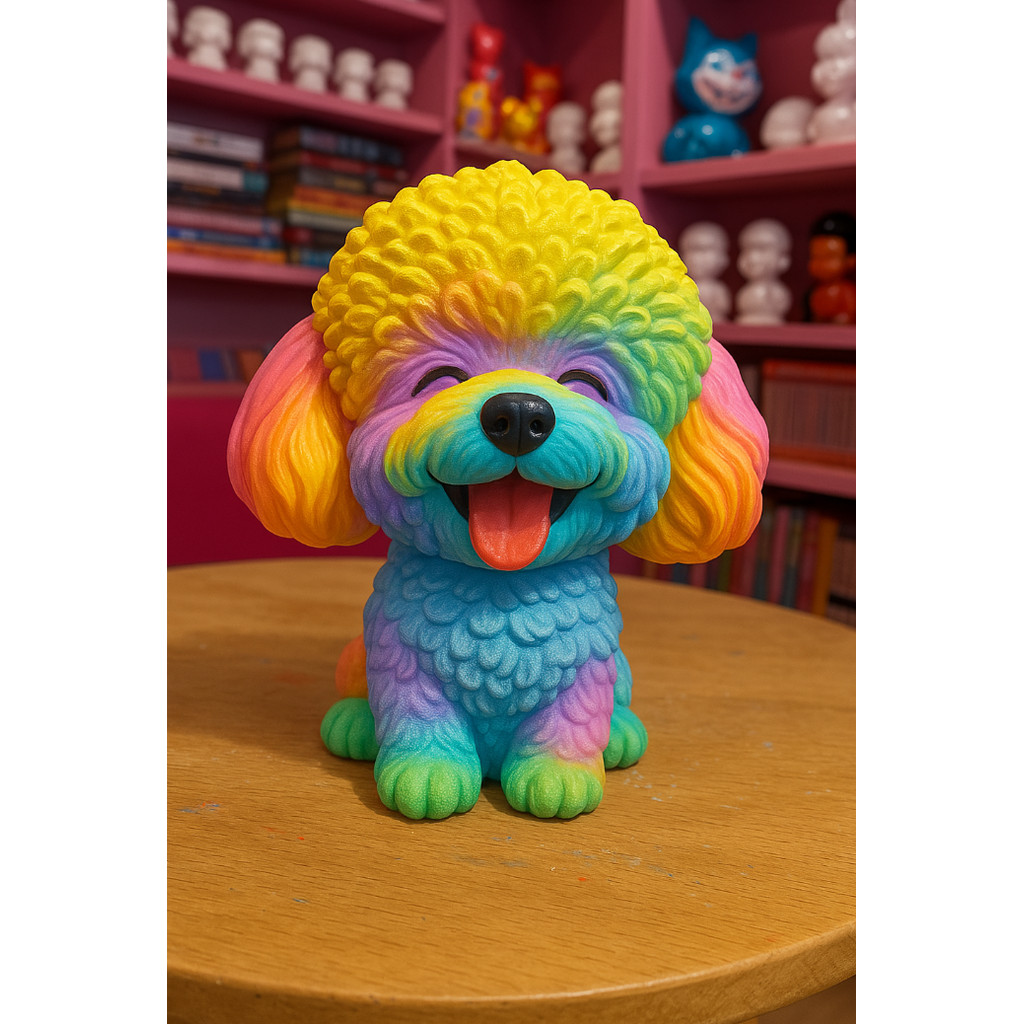 TƯỢNG THẠCH CAO TÔ MÀU CAO CẤP TƯỢNG CHÓ XÙ SIZE TO TẶNG KÈM  VỈ 6 MÀU VÀ 2 BÚT