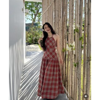 Đầm Cổ Yếm Caro Đi Biển Xinh Xắn - Mụp Store