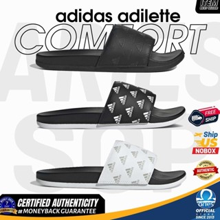   Auth Dép adi.das comfort AOP chính hãng thẻ treo chip từ RFID bịch niêm phong công nghệ Cloudfoam siêu êm - Aries Sốp 