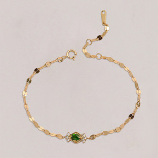 2024 Nhà Sản Xuất Trang Sức Bán Buôn Nhật Bản Thiết Kế Retro Phong Cách Diopside S925 Mạ Bạc 14K Vòng Tay Vàng