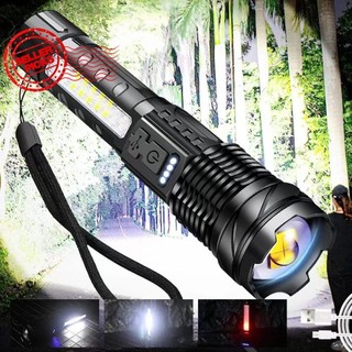 Đèn pin led zoomable sidelight usb sạc siêu cree light sáng xhp50 torch chiến thuật d7e0