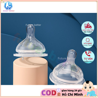 Núm ty silicon siêu mềm có cổ rộng và hẹp dùng cho bình sữa cho bé