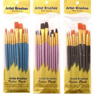 [10 cọ vẽ] Bộ cọ màu nước, màu acrylic, goauche - Set cọ vẽ chuyên dùng vẽ tranh, tô tượng
