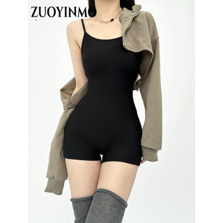 ZUOYINMO bodysuit áo hở lưng áo liền quần độc đáo phong cách dramatic thanh lịch WFK2440SK7 19Z240507