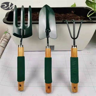 ERMO Dụng cụ làm vườn, hoa gia dụng, cây trồng trong chậu, xẻng và cào ba mảnh