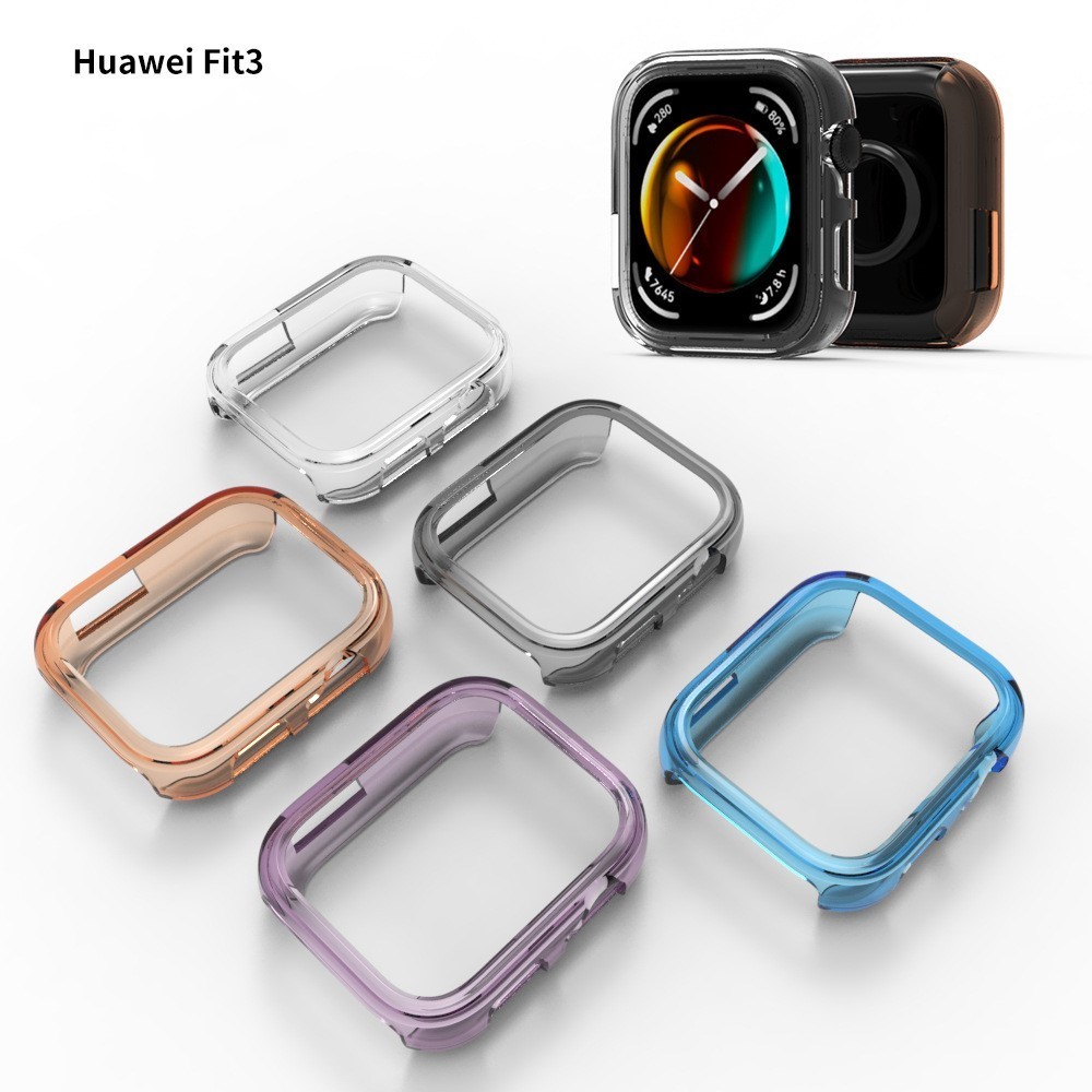 Thích hợp cho Huawei watch Fit 3 Tpu Vỏ bảo vệ nửa gói Huawei watch Fit3 Vỏ bảo vệ rỗng mềm