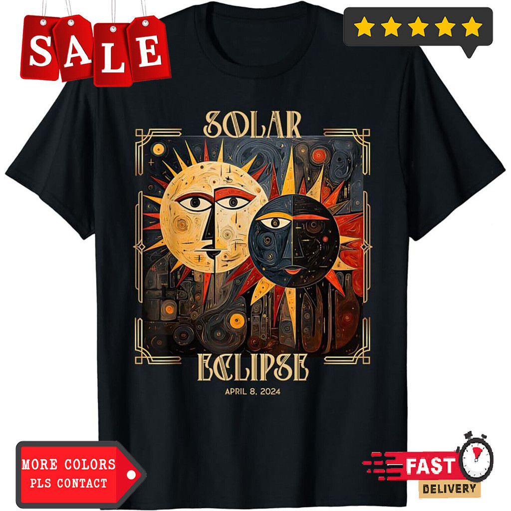 Áo sơ mi Art Solar Eclipse 2024 Sun Totality Áo thun Mỹ 8 tháng 4,
